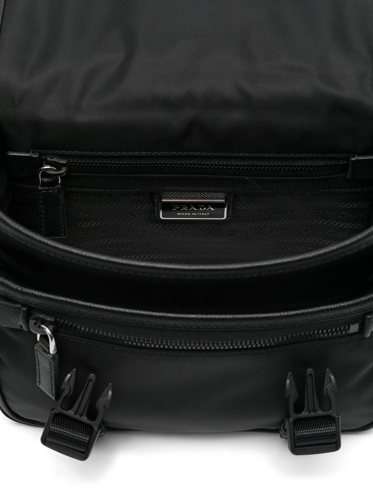 Re-Nylon and Saffiano leather shoulder bag