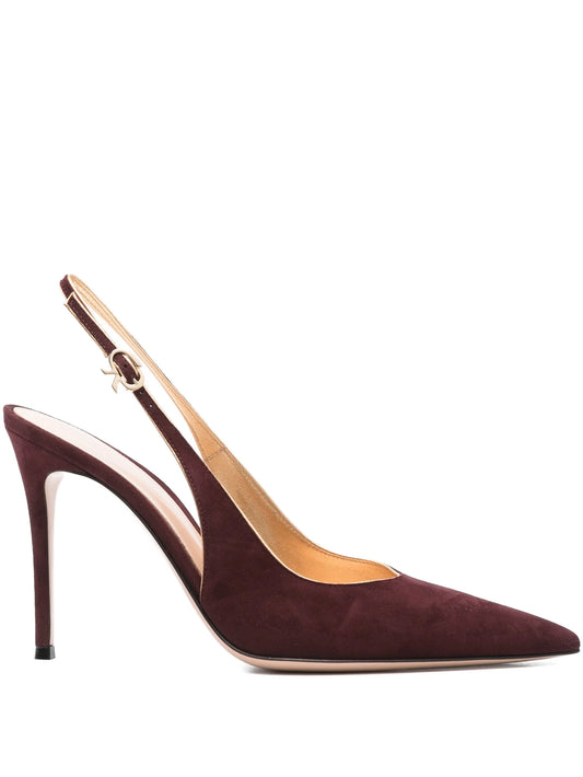 95mm Sling suede pumps