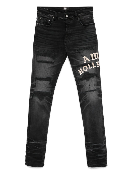 distressed-effect skinny jeans