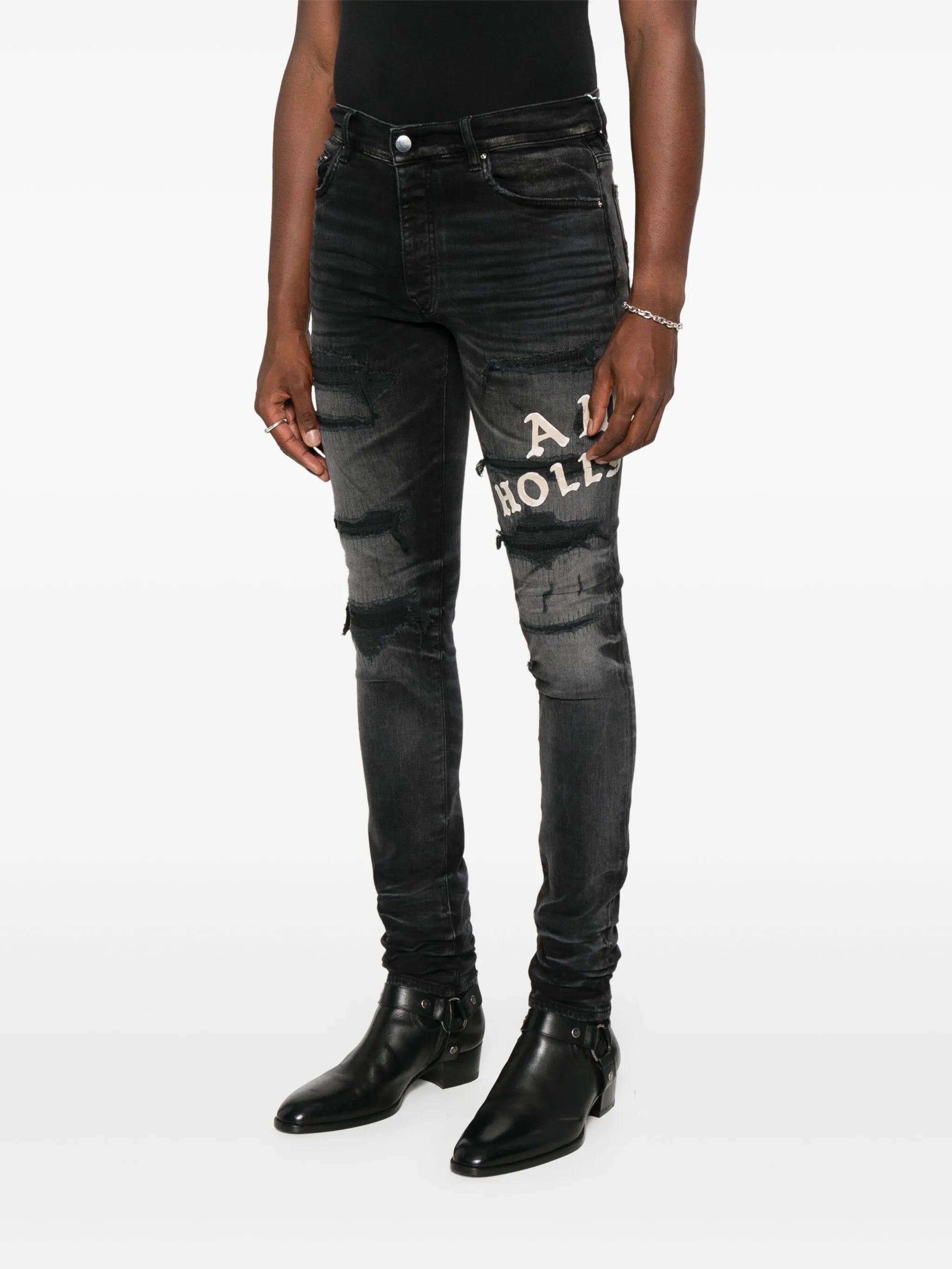 distressed-effect skinny jeans