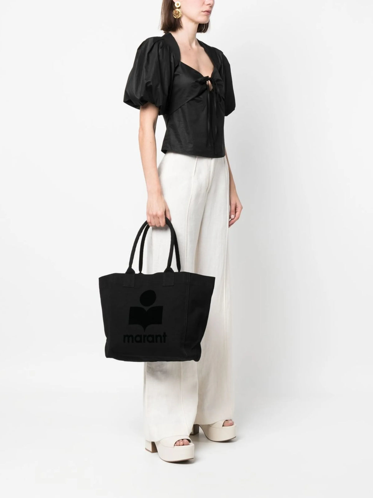 logo-print tote bag