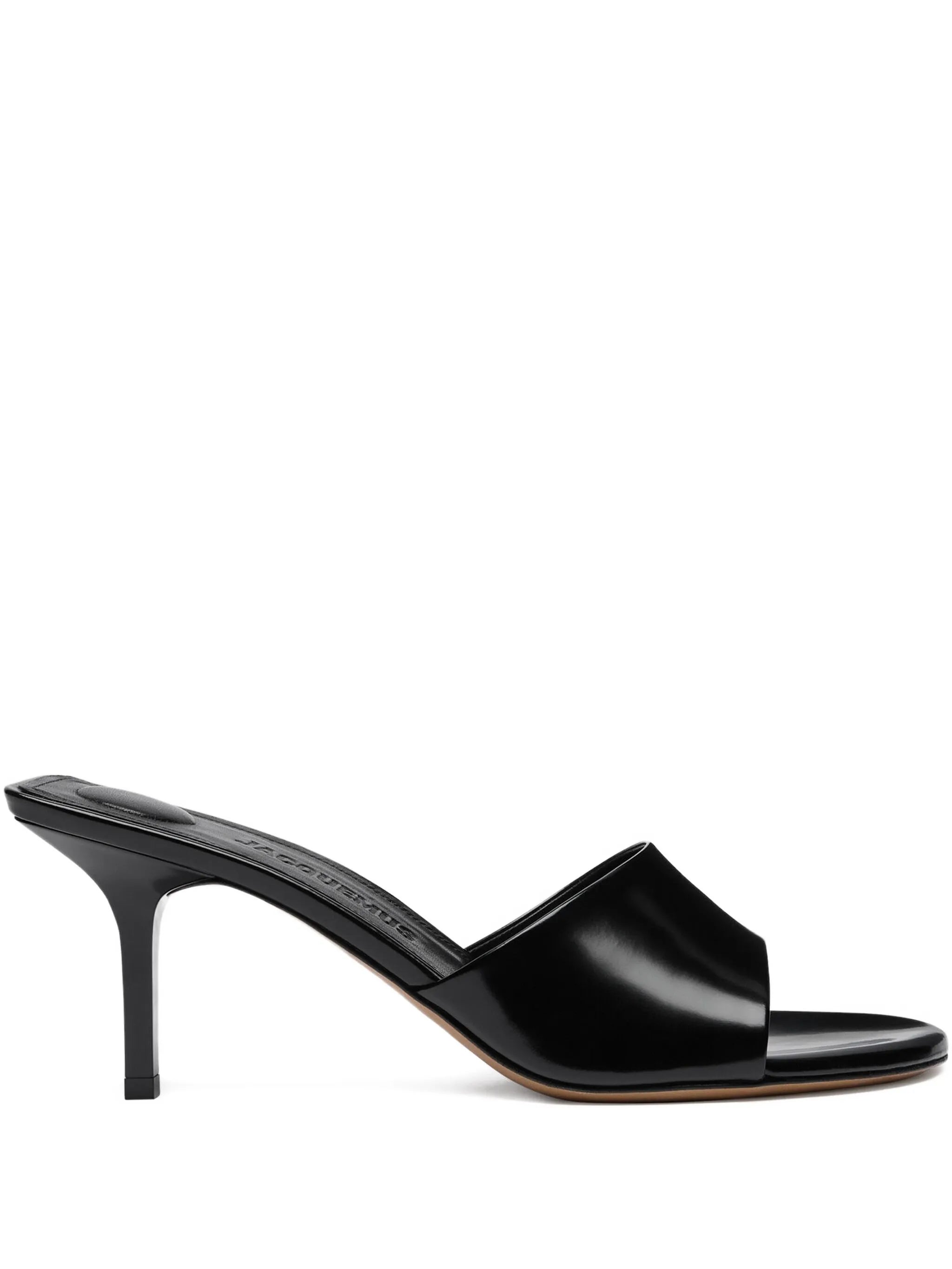 70mm leather open-toe mules