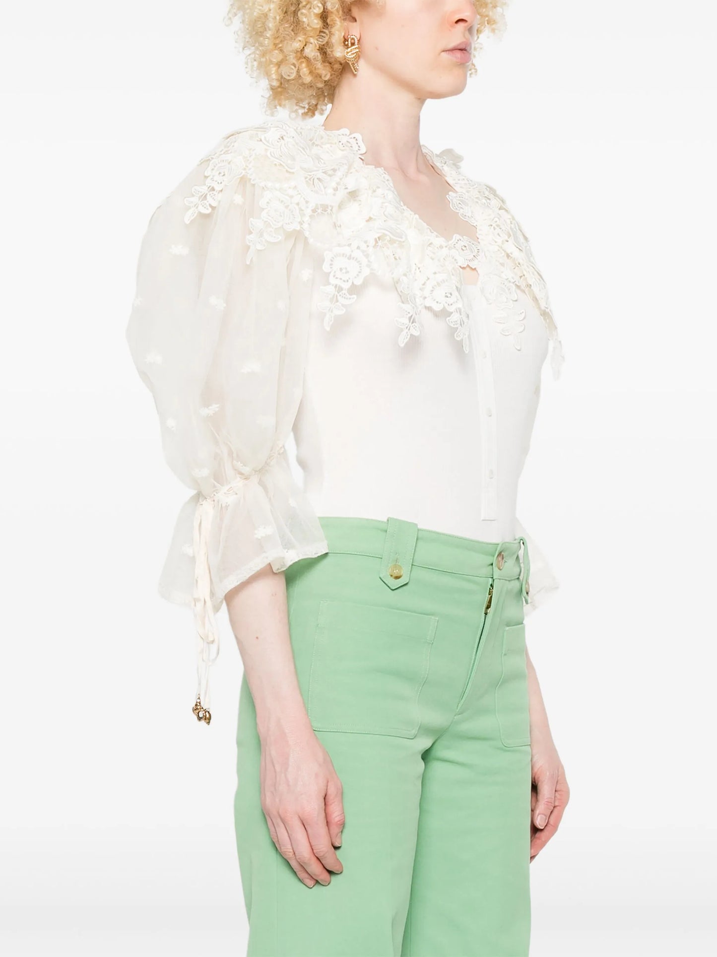 lace-appliqué bodysuit