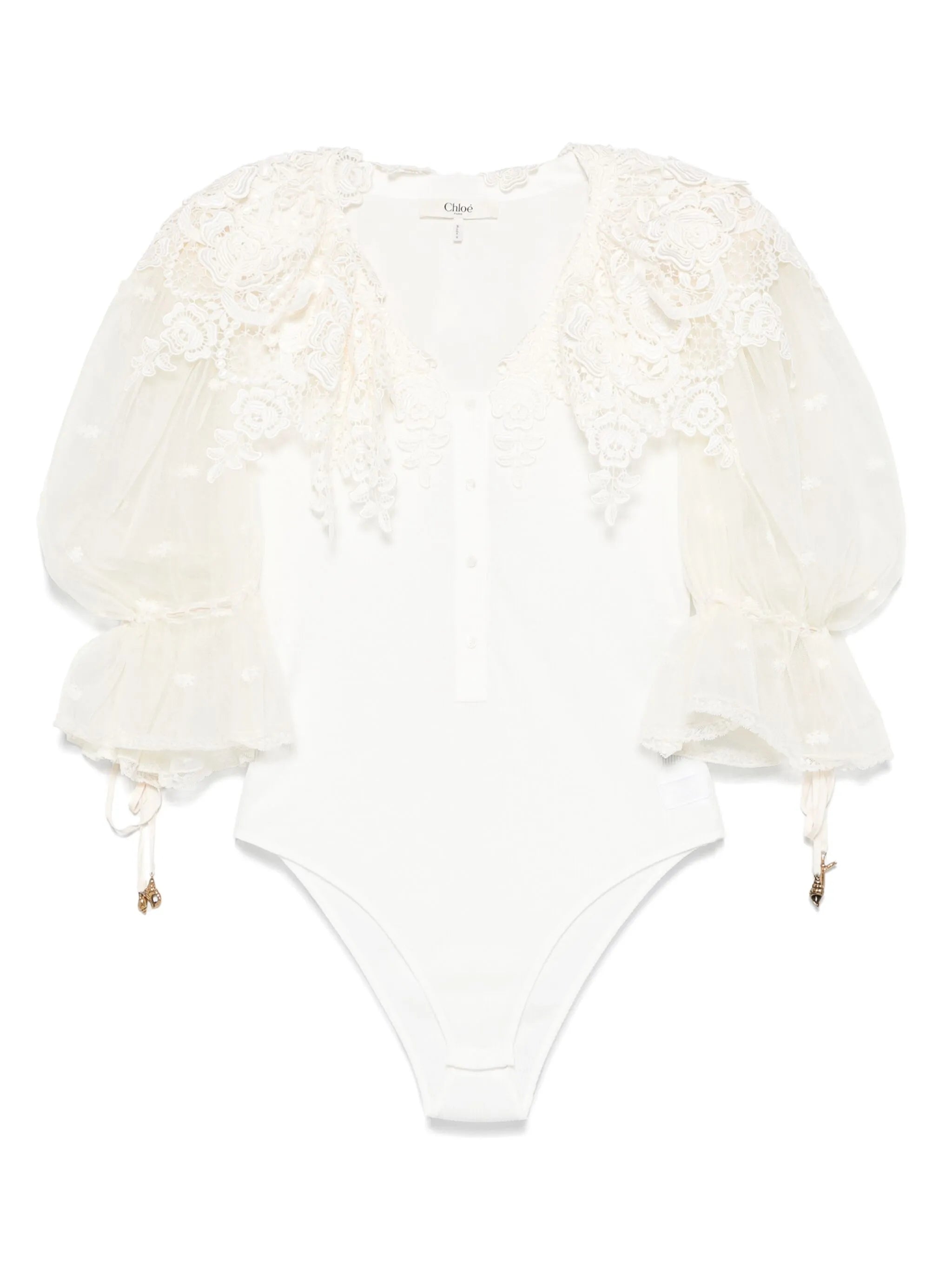 lace-appliqué bodysuit