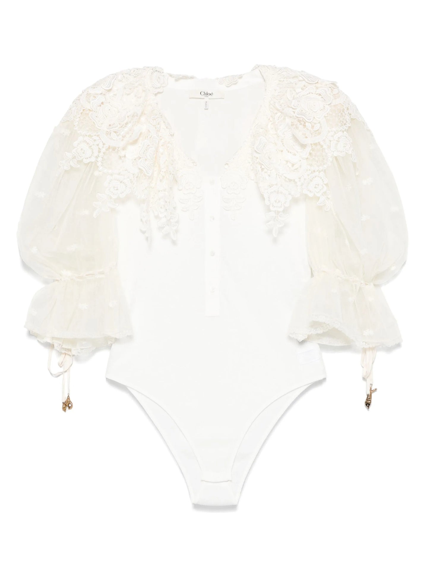 lace-appliqué bodysuit