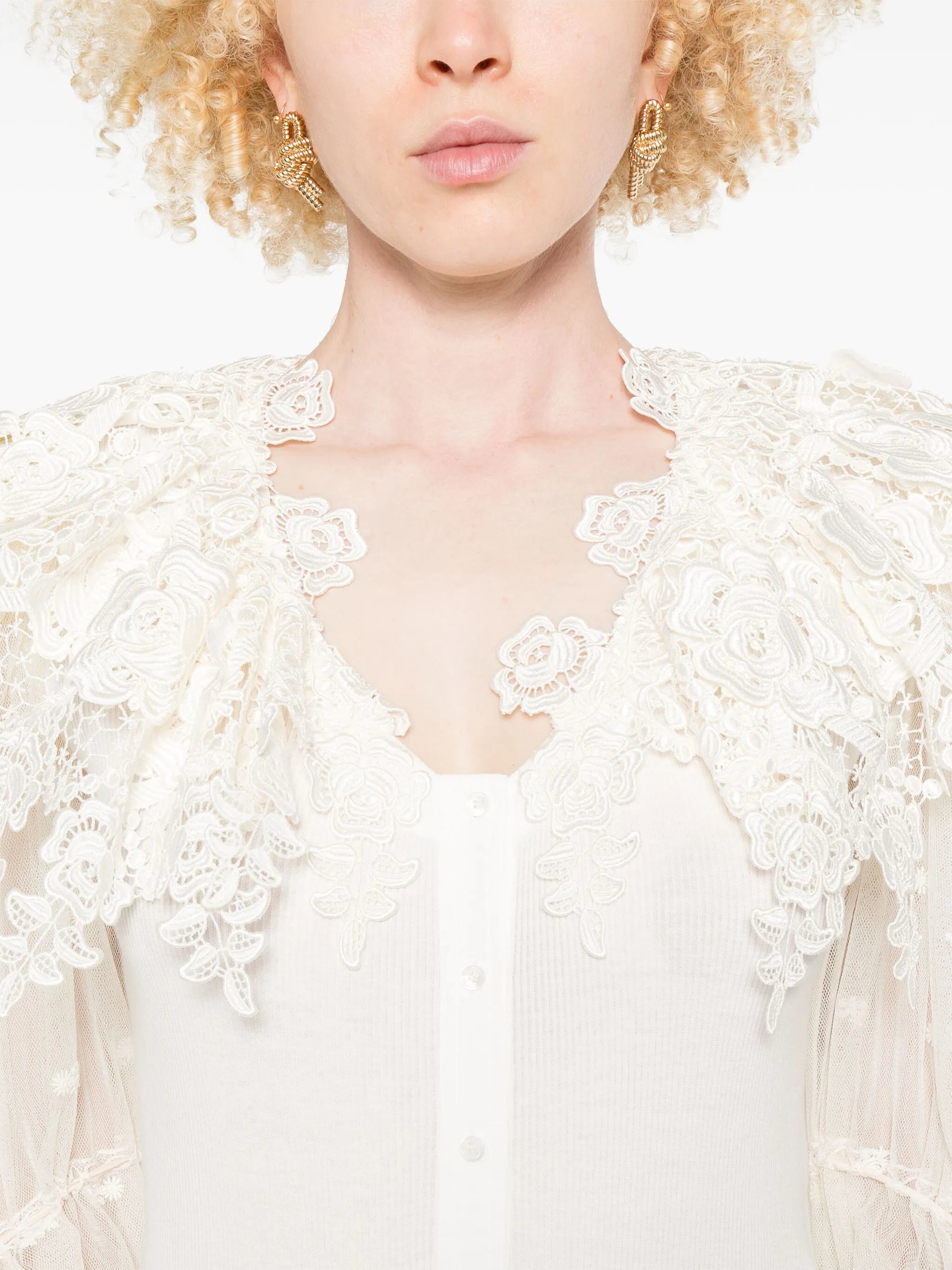 lace-appliqué bodysuit
