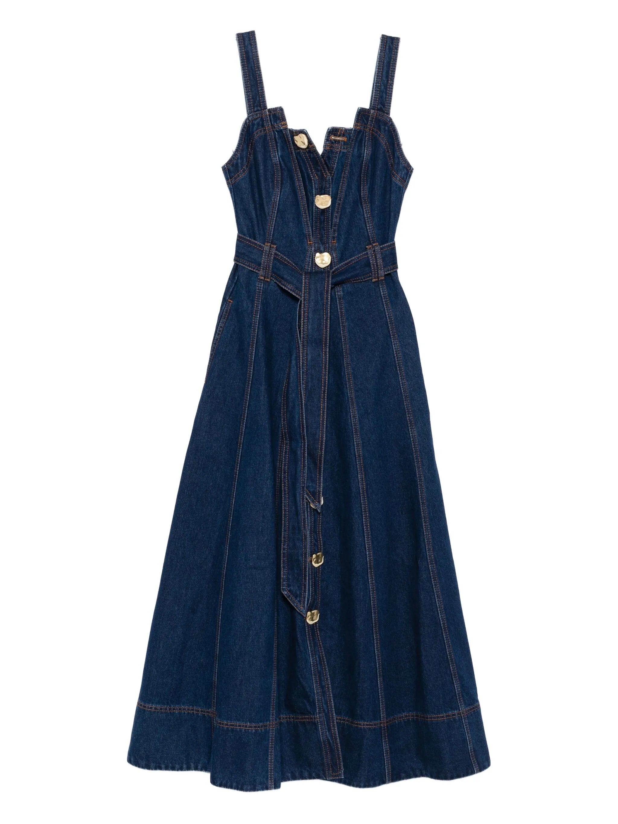 Giana button-front midi dress