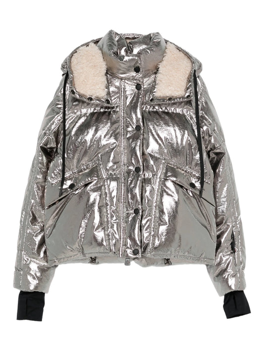 Calaque metallic hooded ski jacket