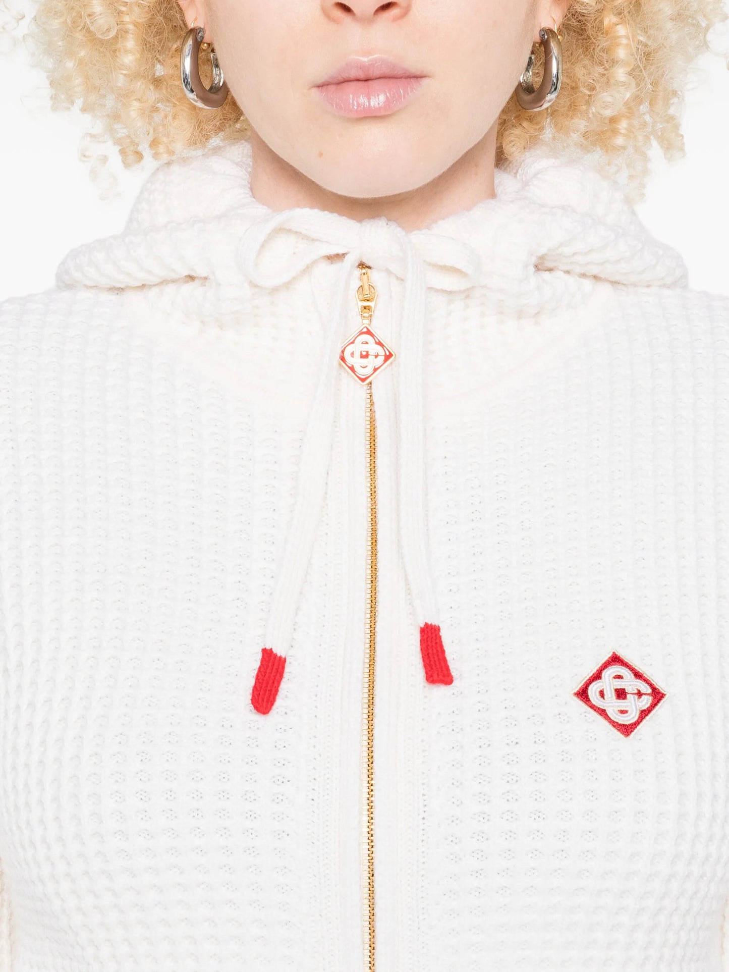 waffle zip-up hoodie