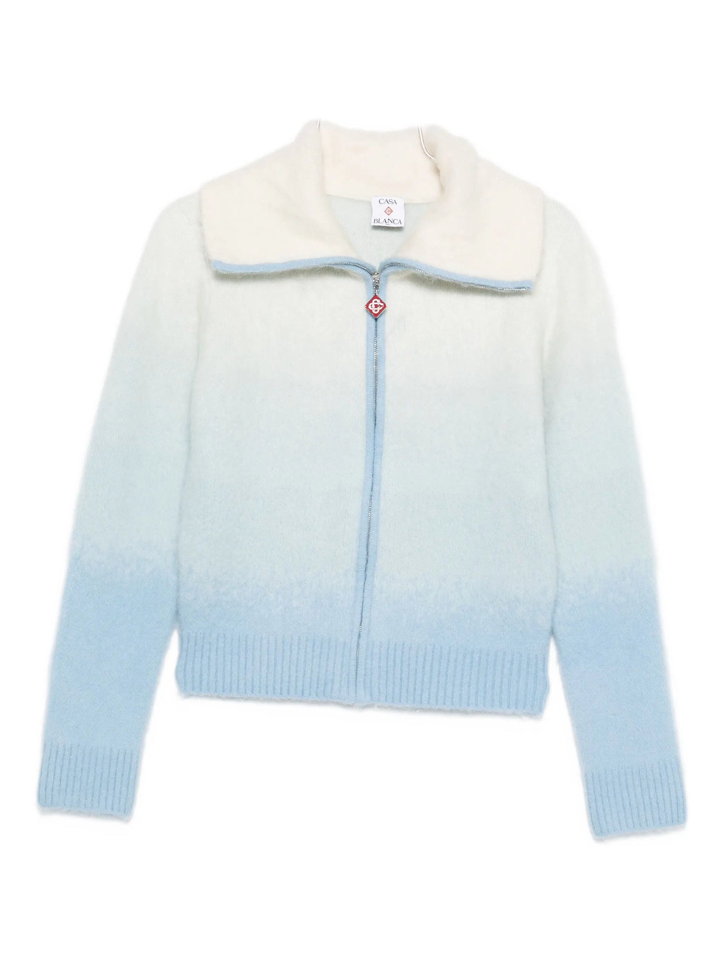 gradient zip-up cardigan