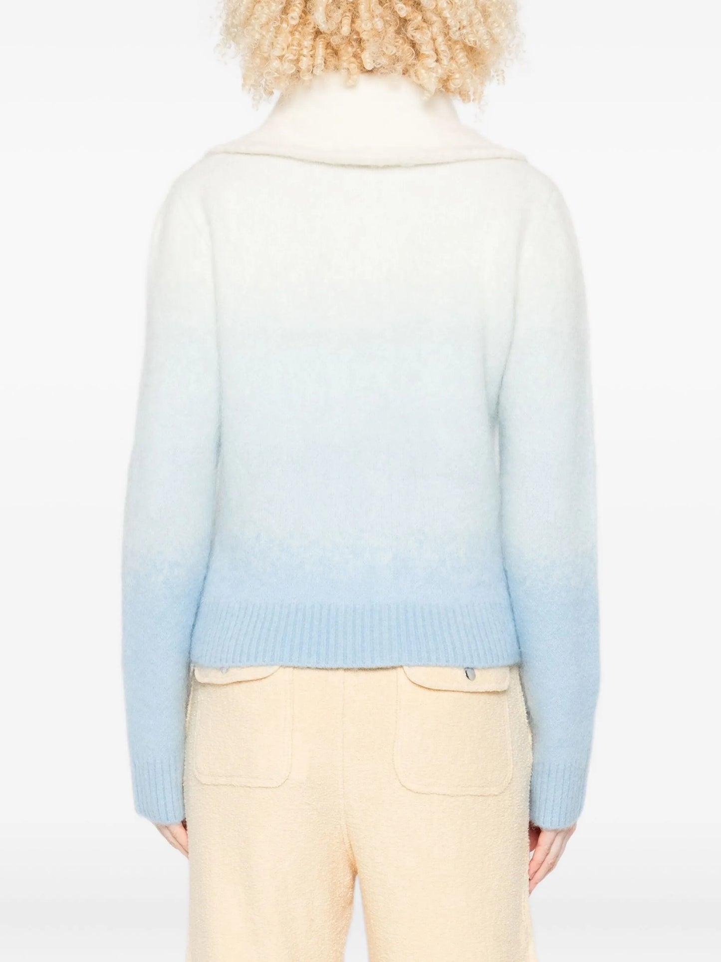 gradient zip-up cardigan