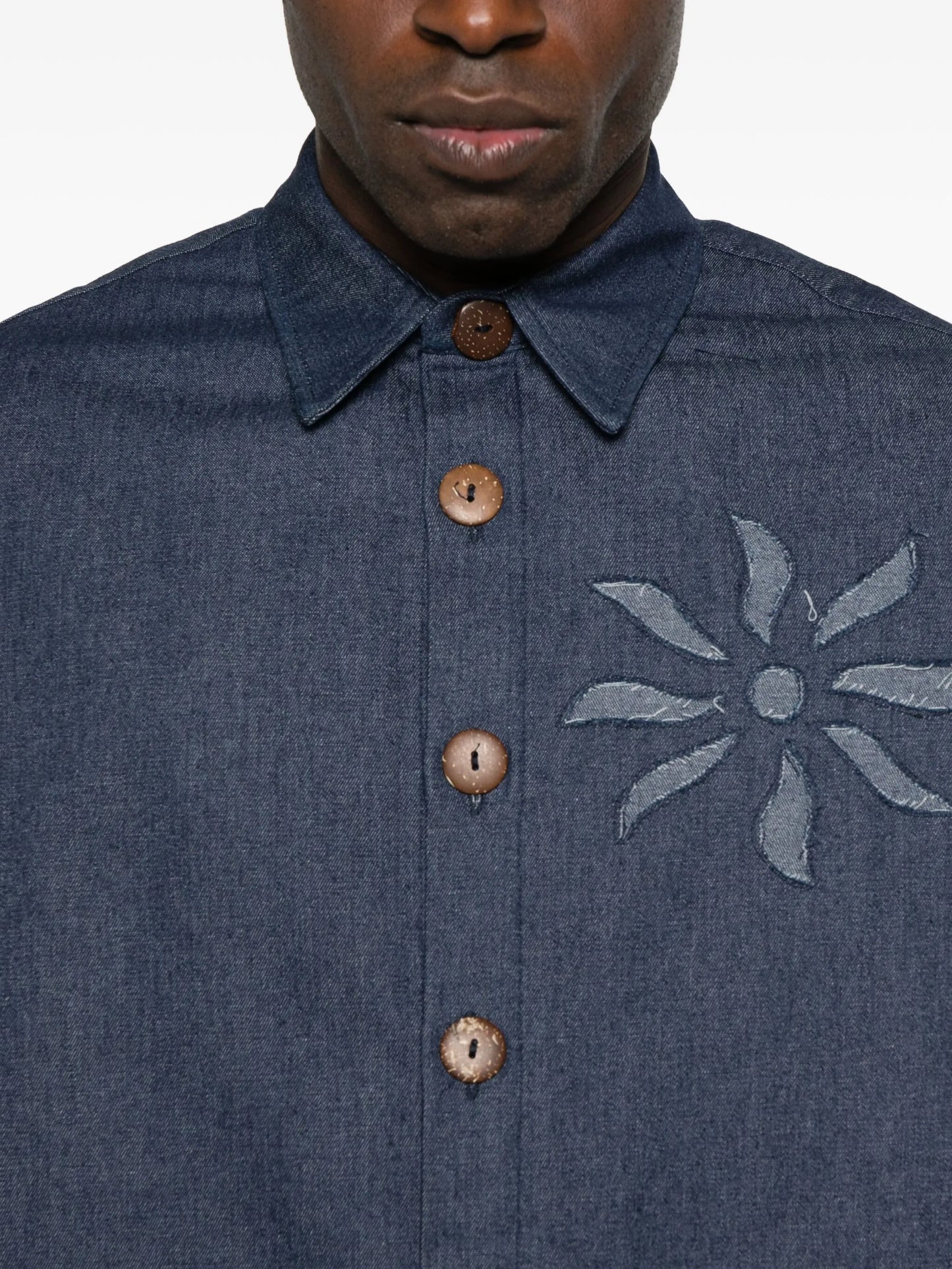 Olokun Flower denim shirt