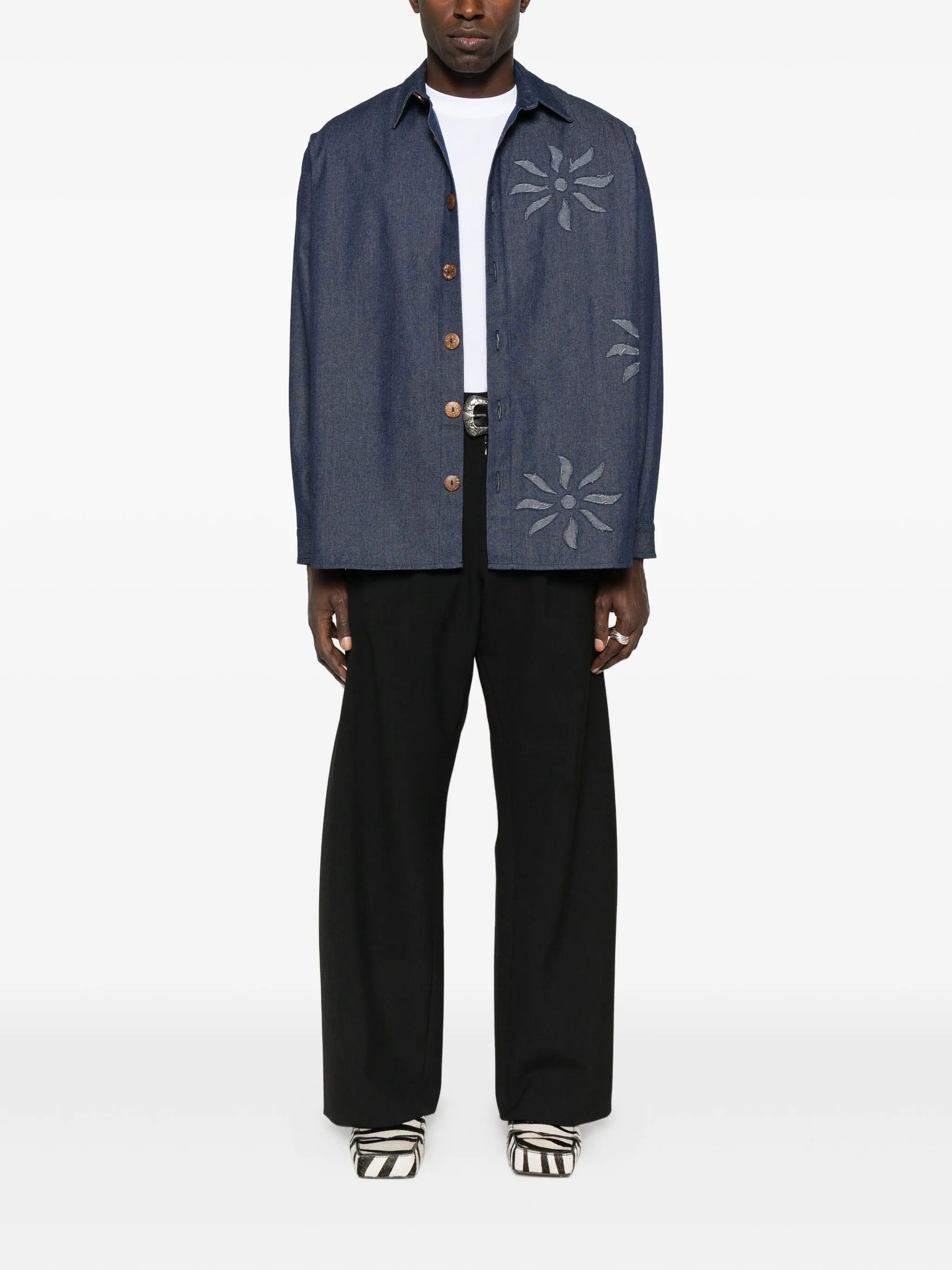 Olokun Flower denim shirt