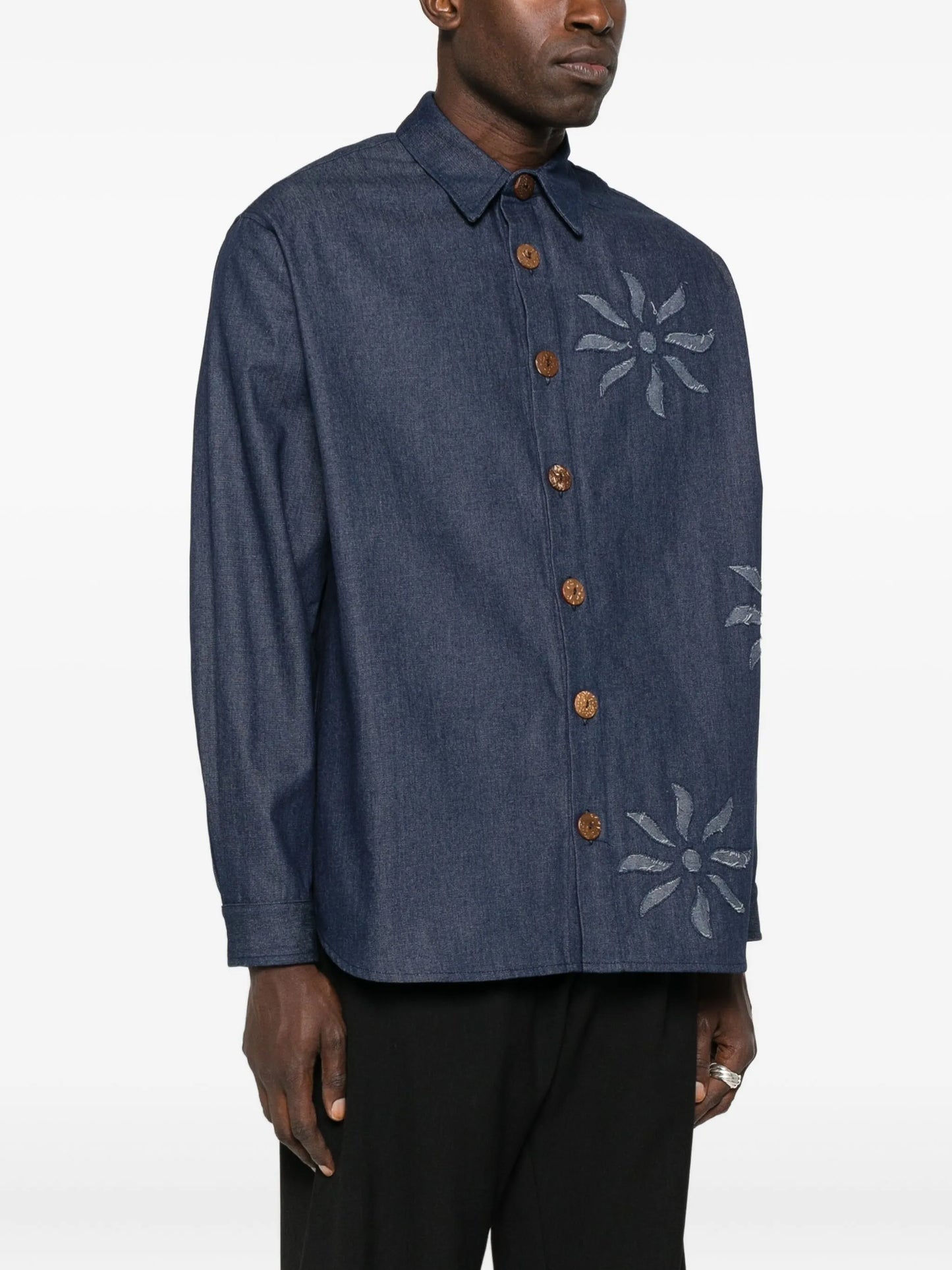 Olokun Flower denim shirt