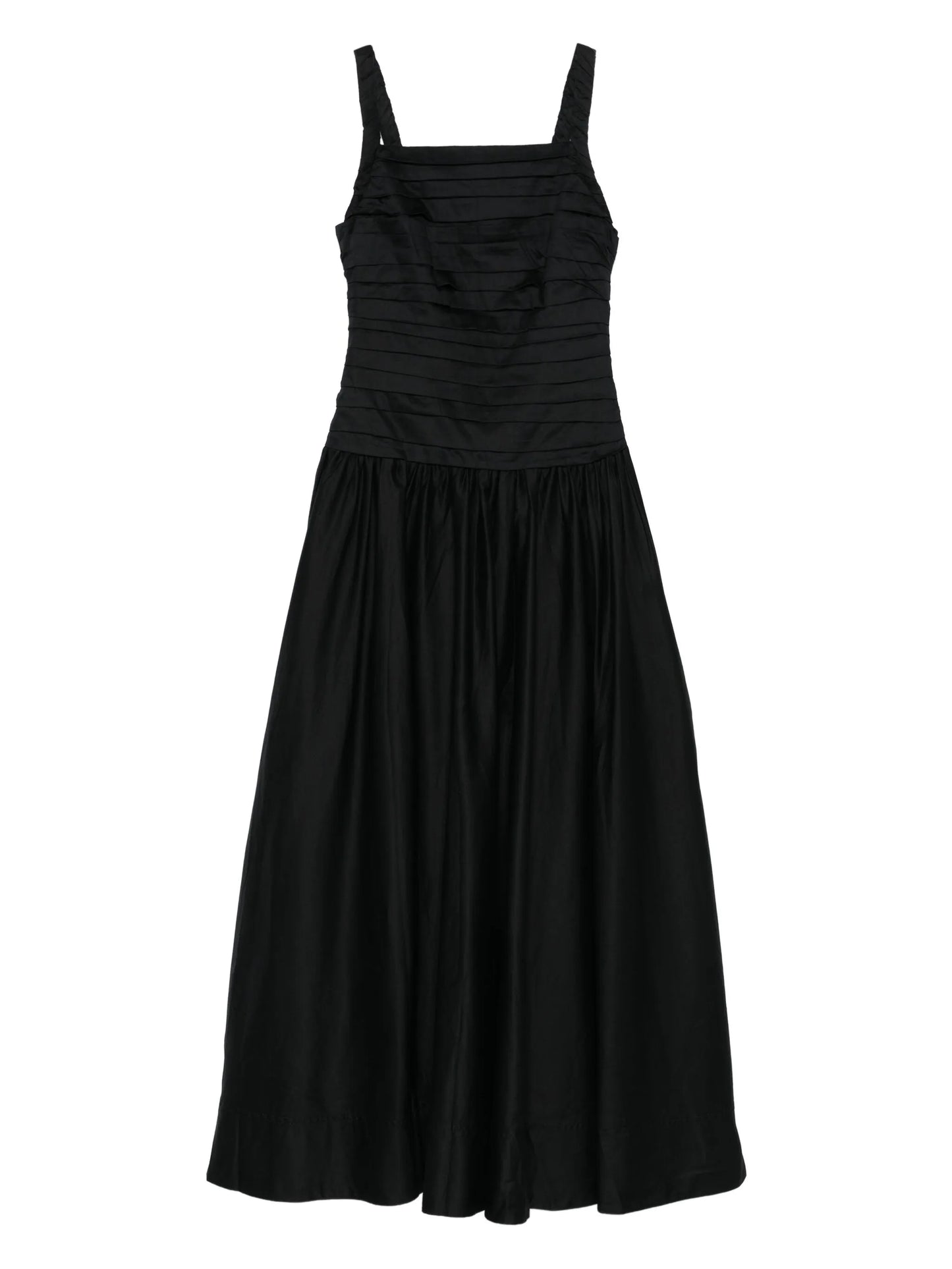 pleated midi dress