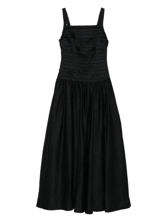 pleated midi dress