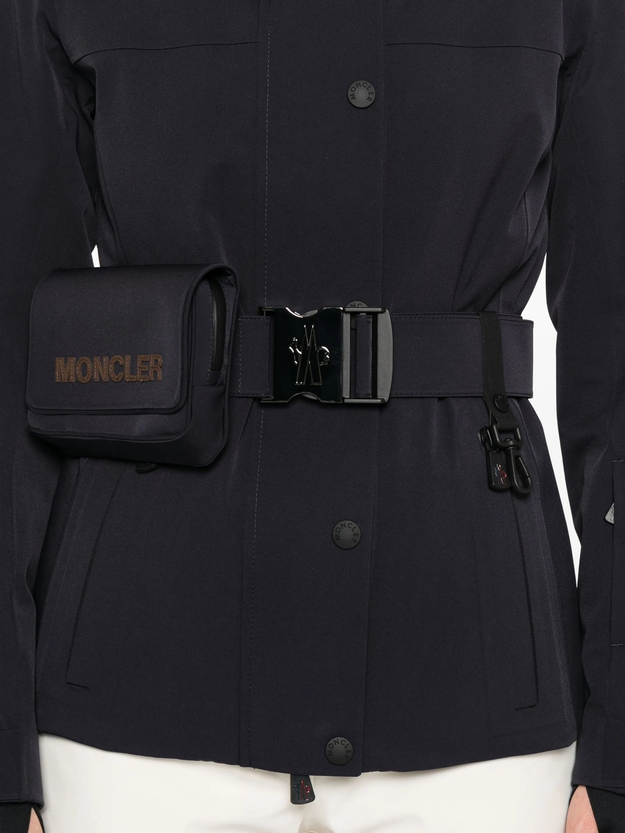 belted waist ski jacket