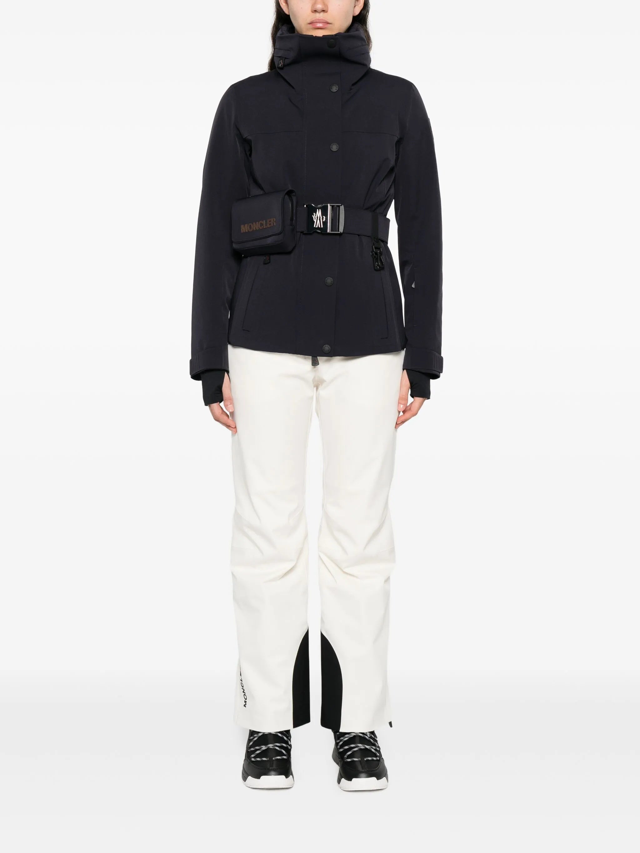 belted waist ski jacket