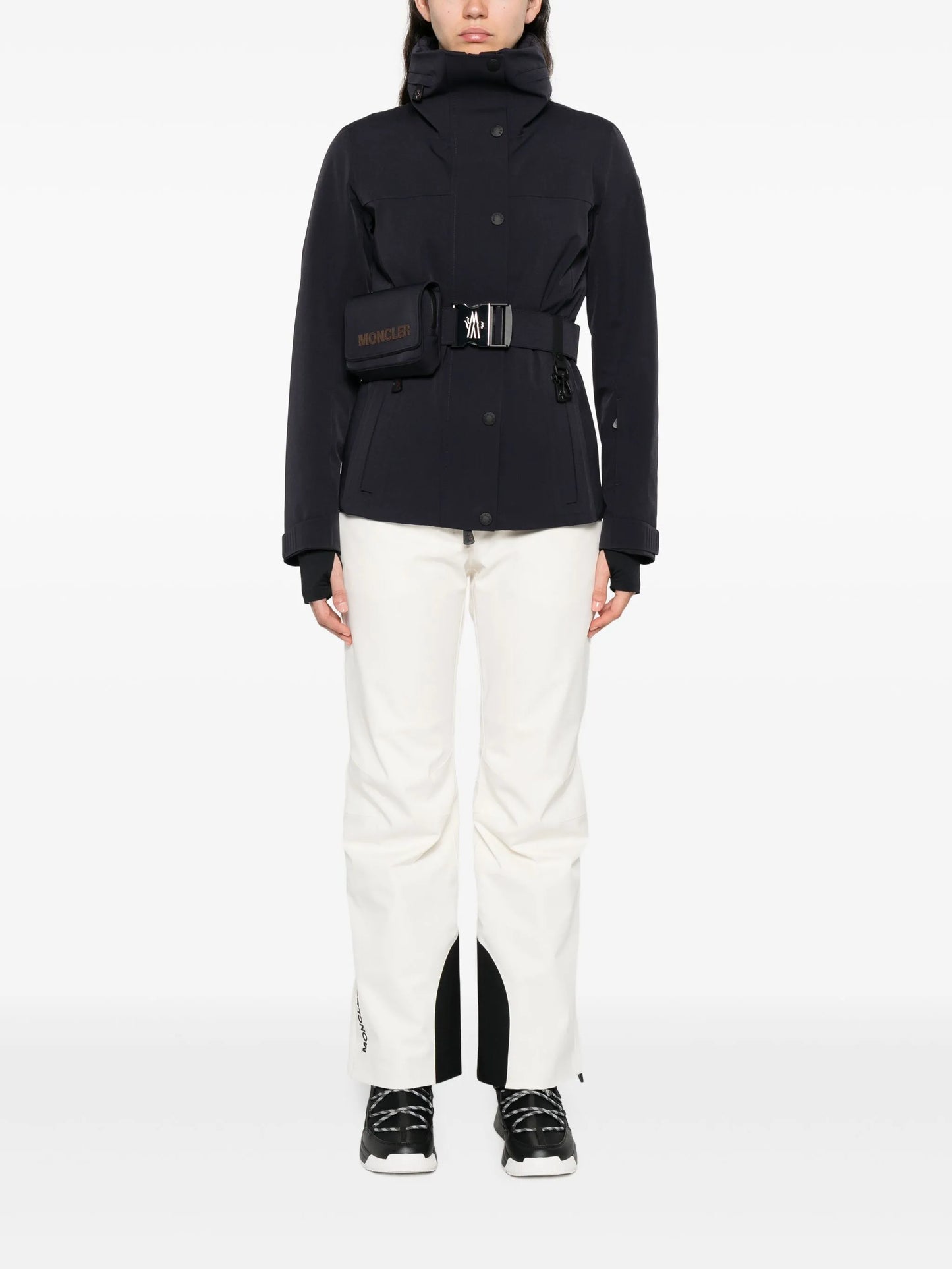 belted waist ski jacket