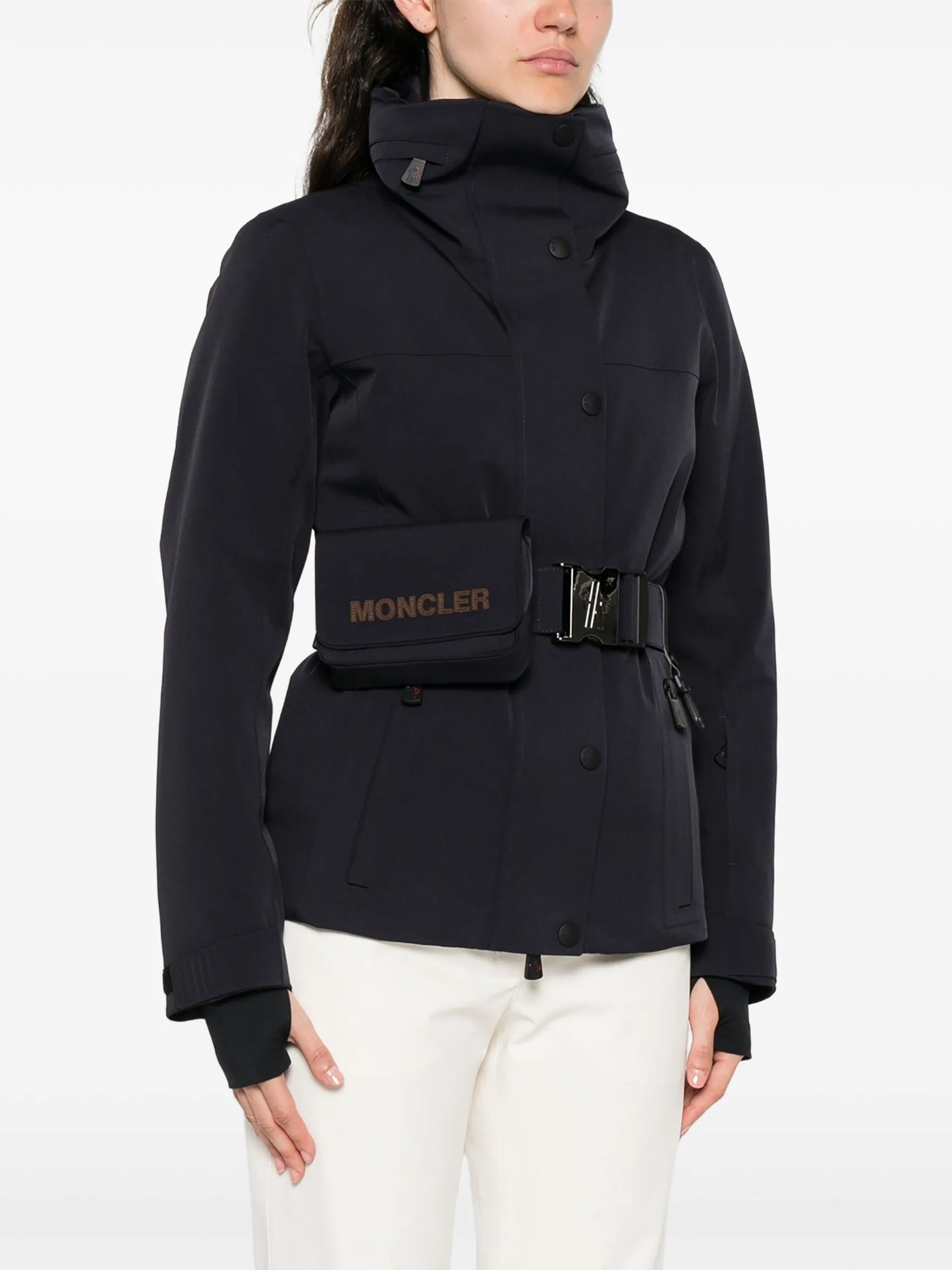 belted waist ski jacket