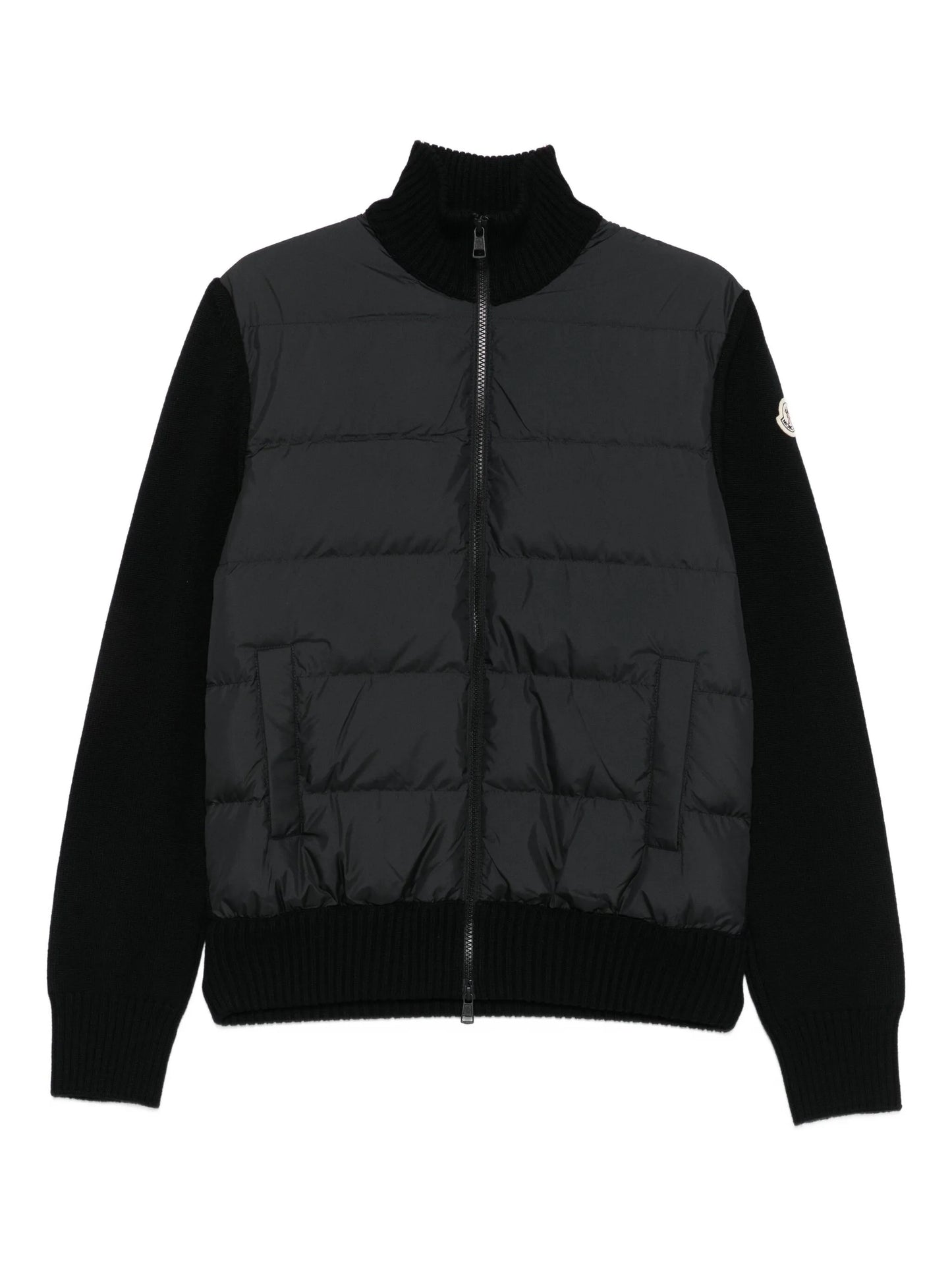 panelled padded cardigan