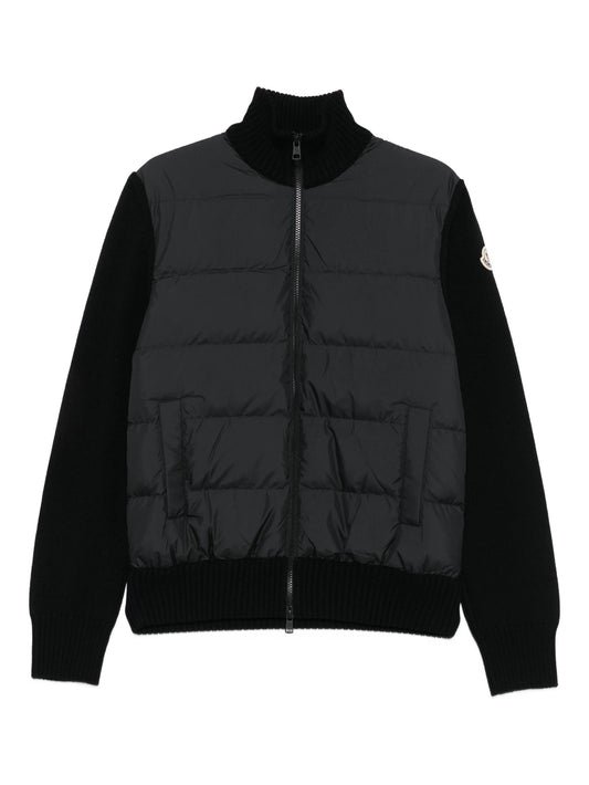 panelled padded cardigan