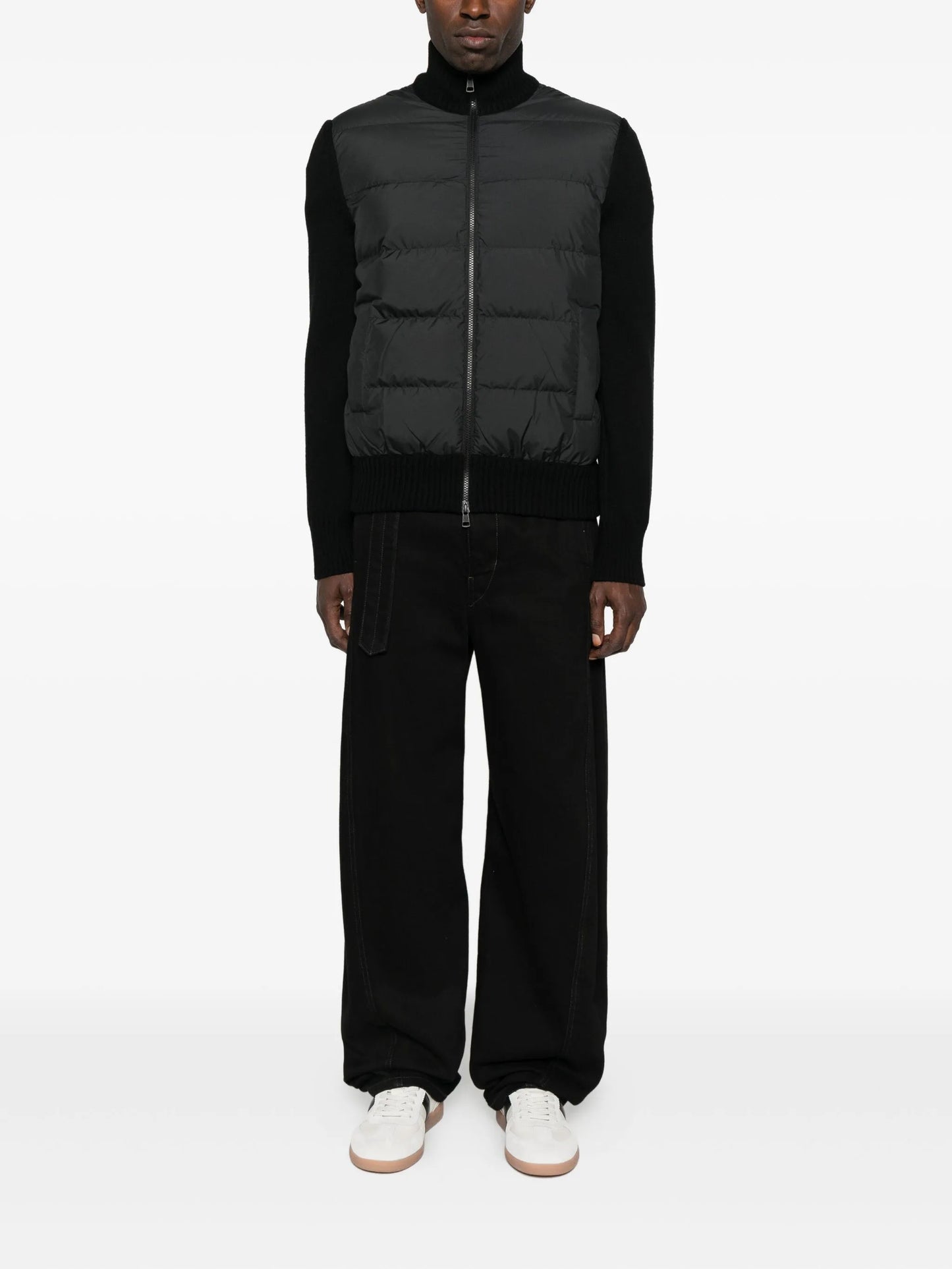 panelled padded cardigan