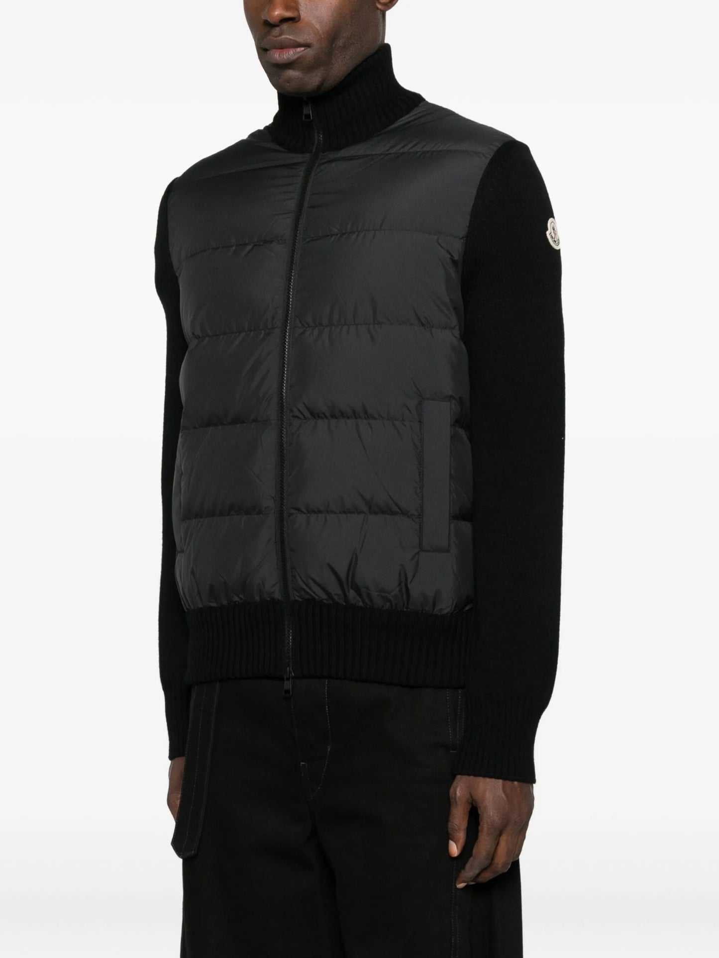 panelled padded cardigan