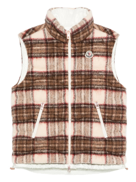checked gilet