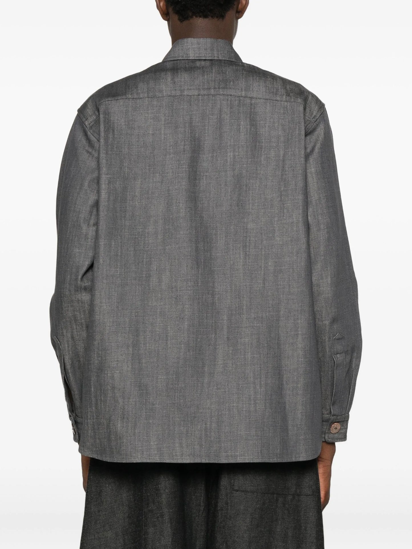 Nomoli-print denim shirt