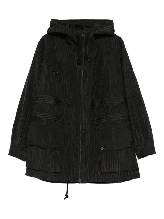 fine-ribbed parka coat