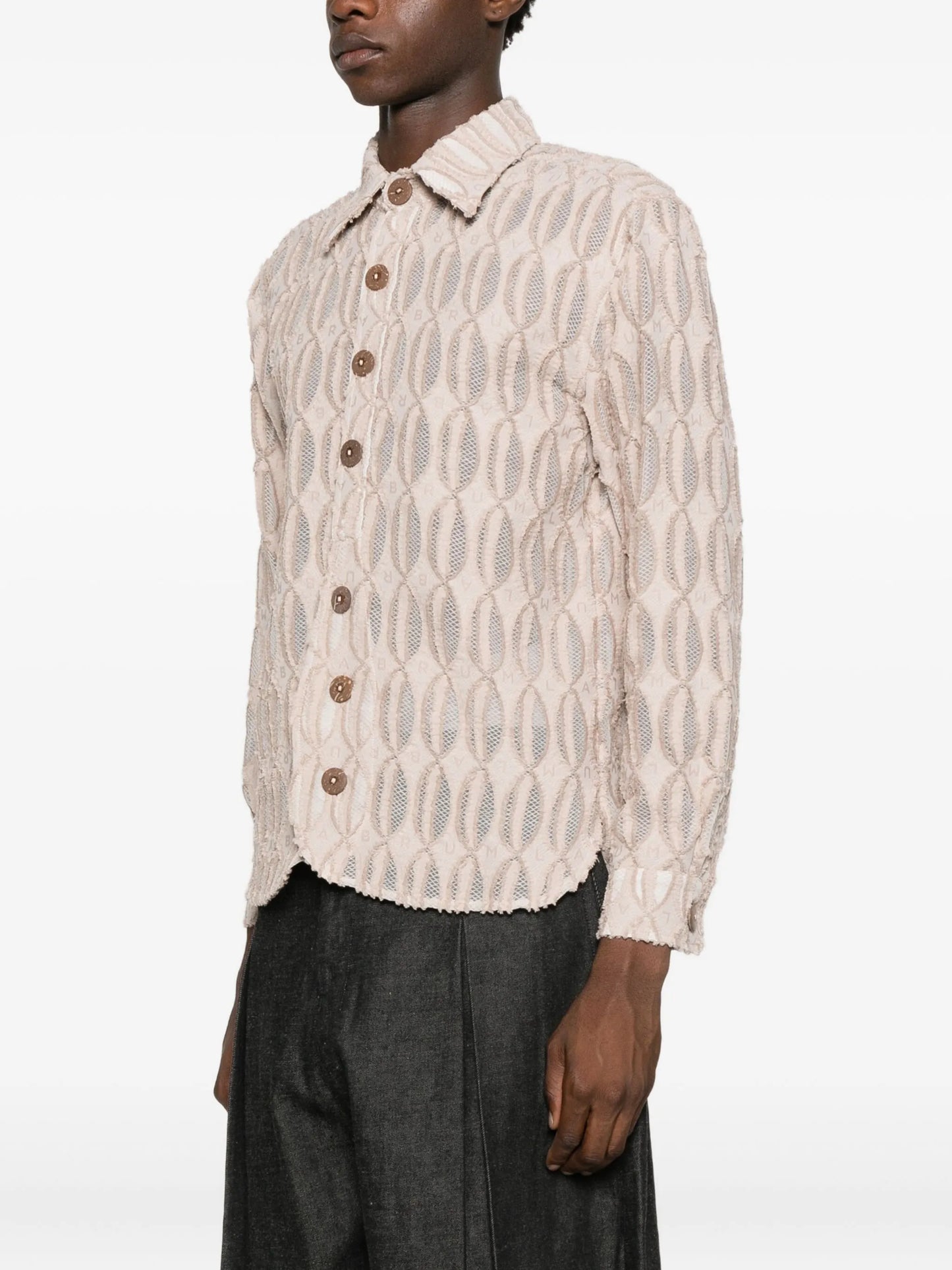 Freetown monogram-pattern shirt