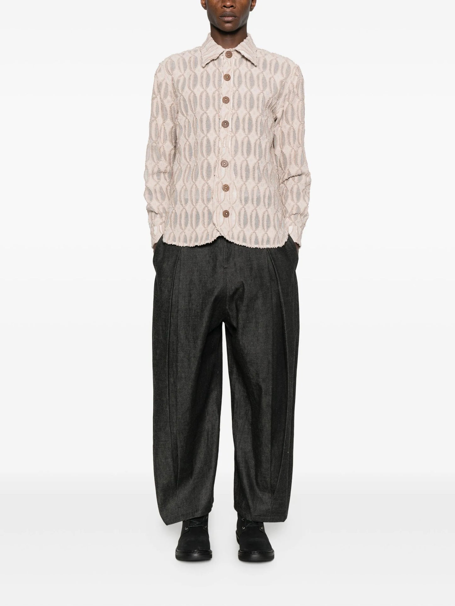 Freetown monogram-pattern shirt