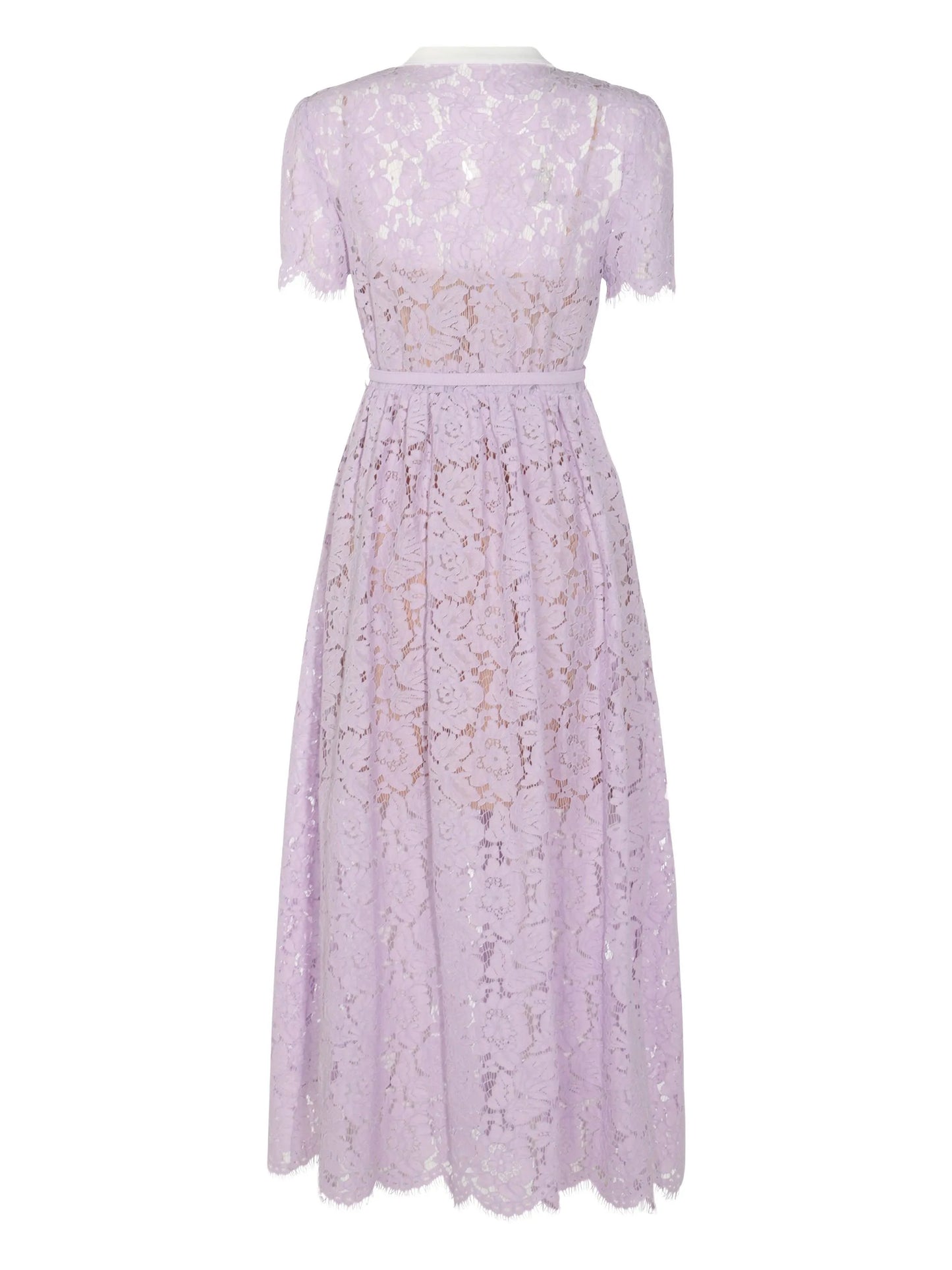 lace button-up midi dress