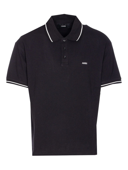contrasting-trim polo shirt