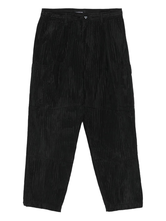 pleat-texture cargo pants