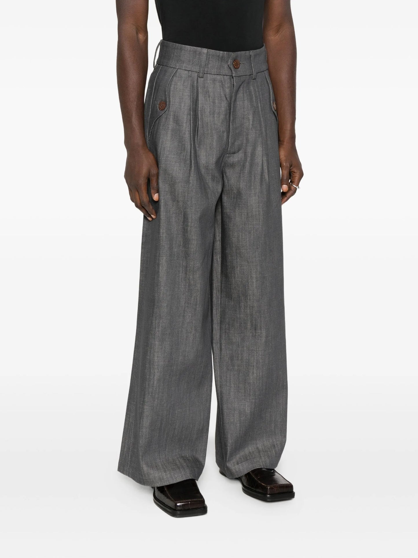 pleated pocket pants