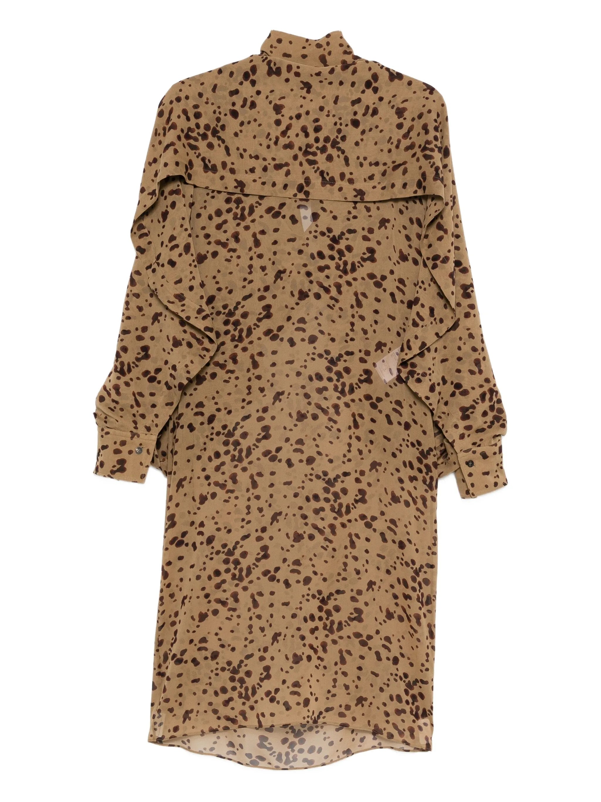 ruffled printed midi dress
