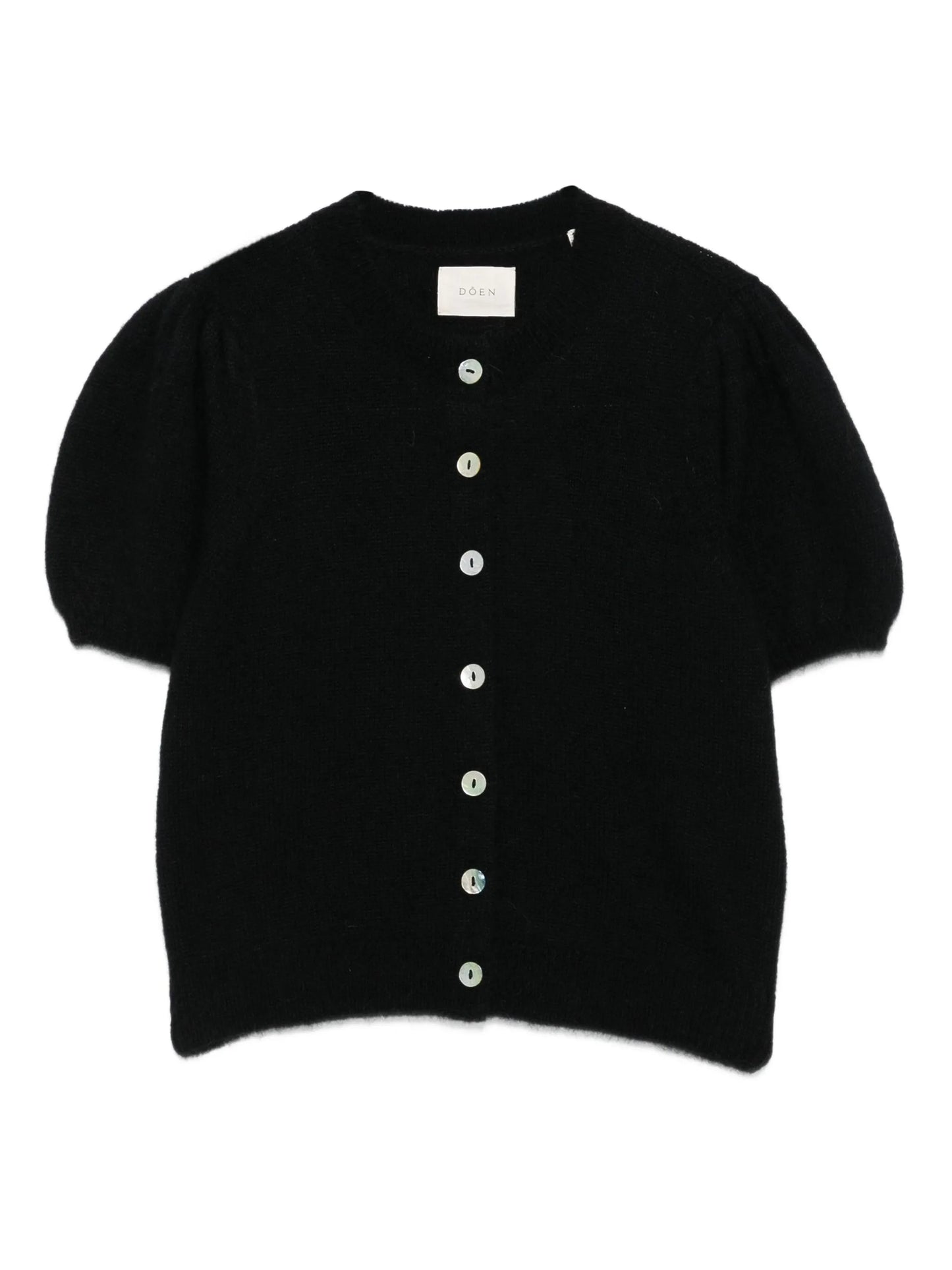 puff-sleeve cardigan