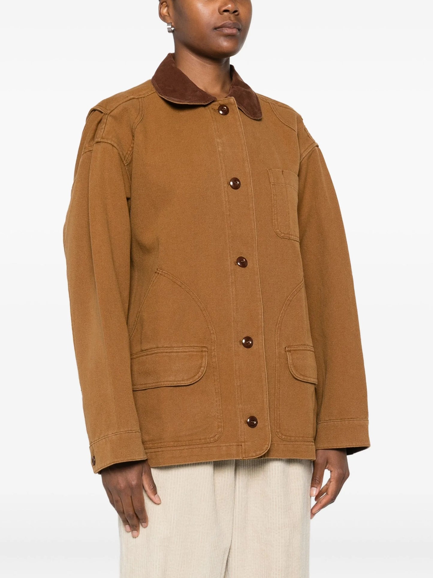 Pascual contrast-collar patch-pocket jacket