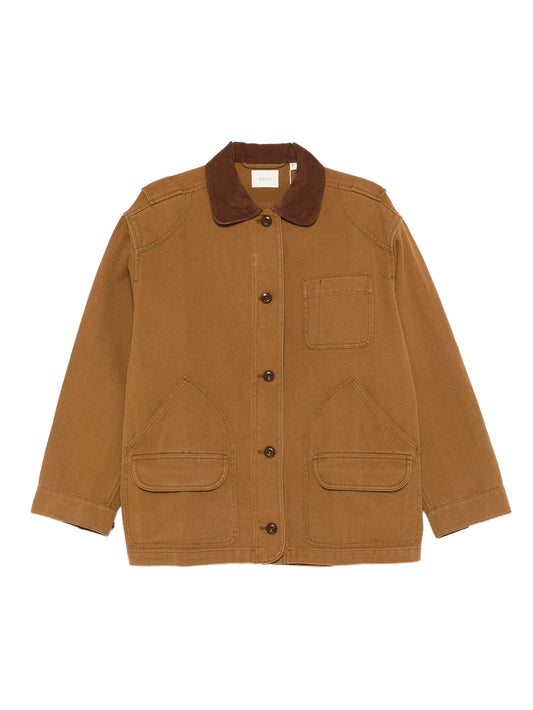 Pascual contrast-collar patch-pocket jacket