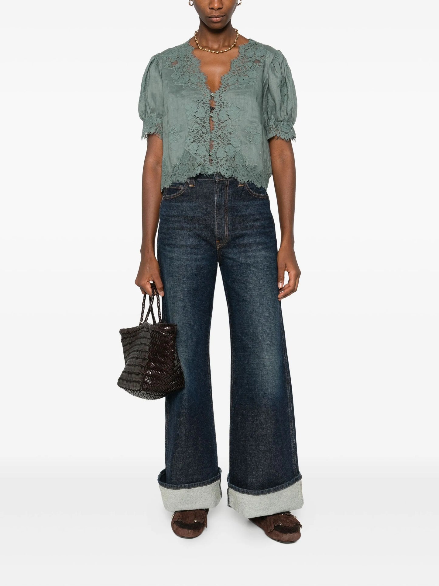 Idella lace-trimmed blouse