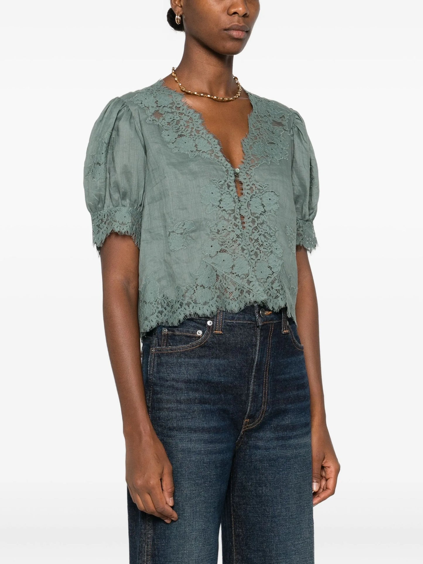 Idella lace-trimmed blouse
