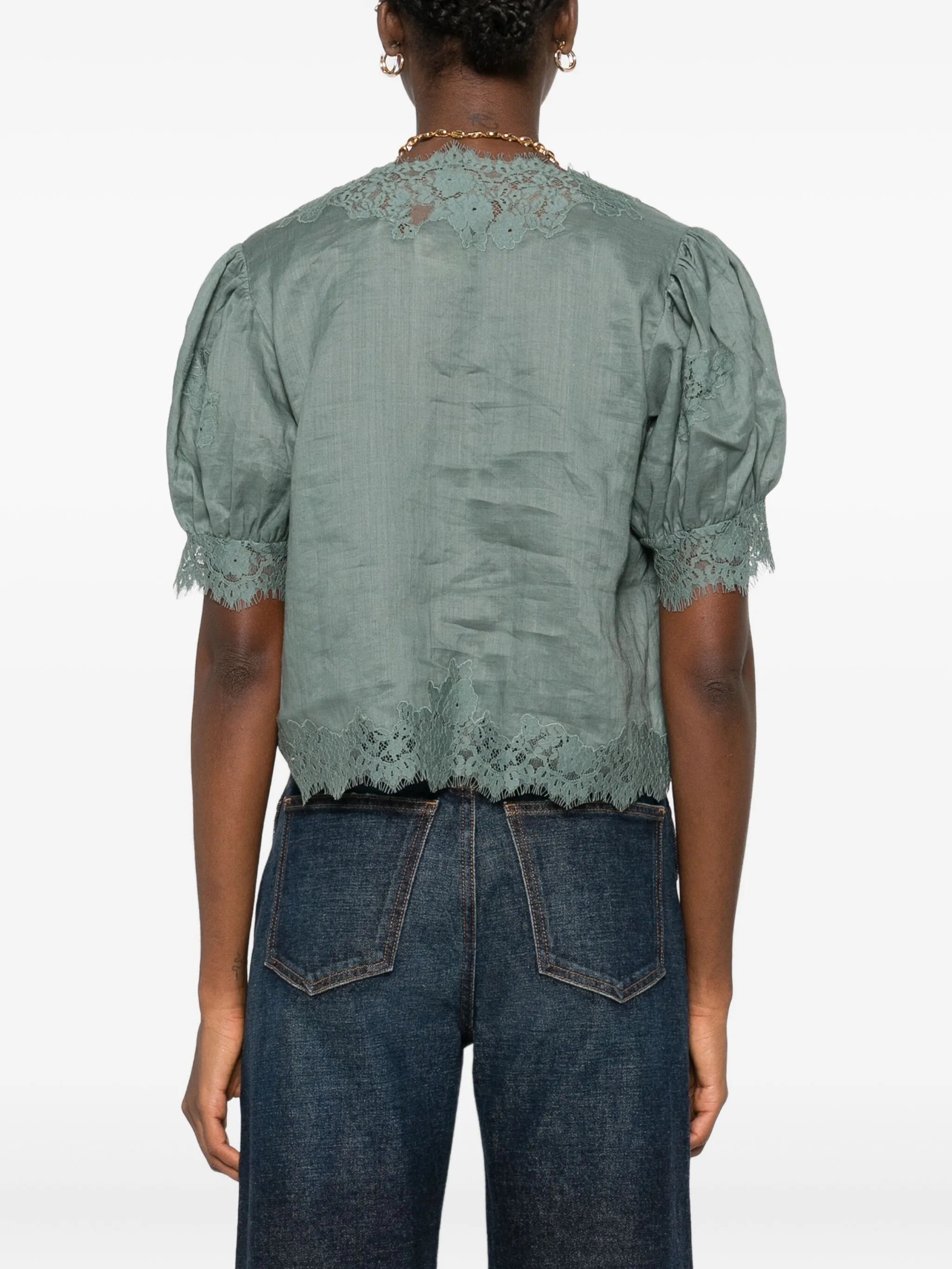 Idella lace-trimmed blouse