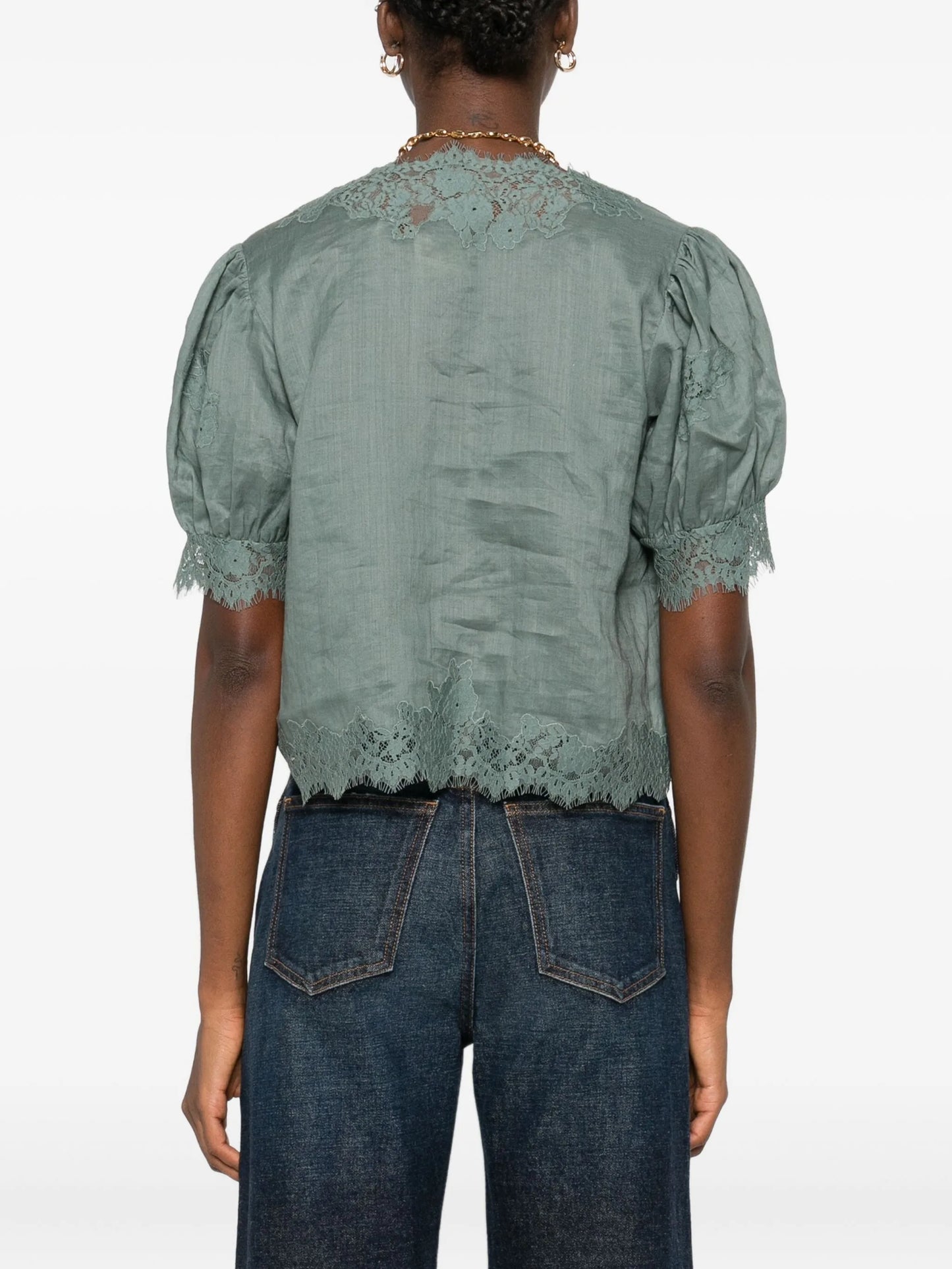 Idella lace-trimmed blouse