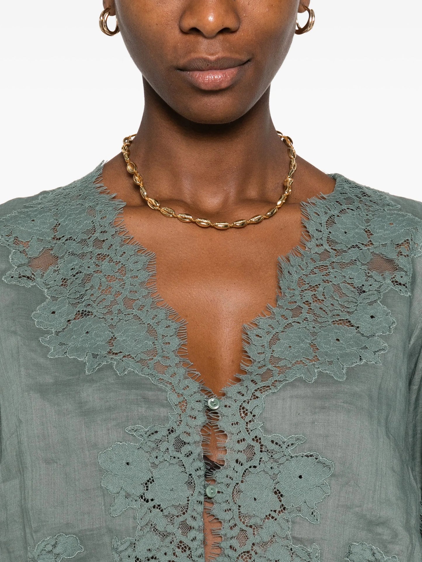 Idella lace-trimmed blouse