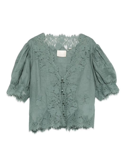 Idella lace-trimmed blouse