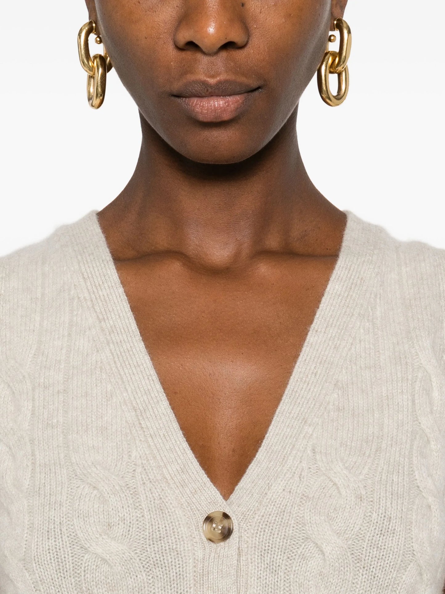 cable-knit button vest