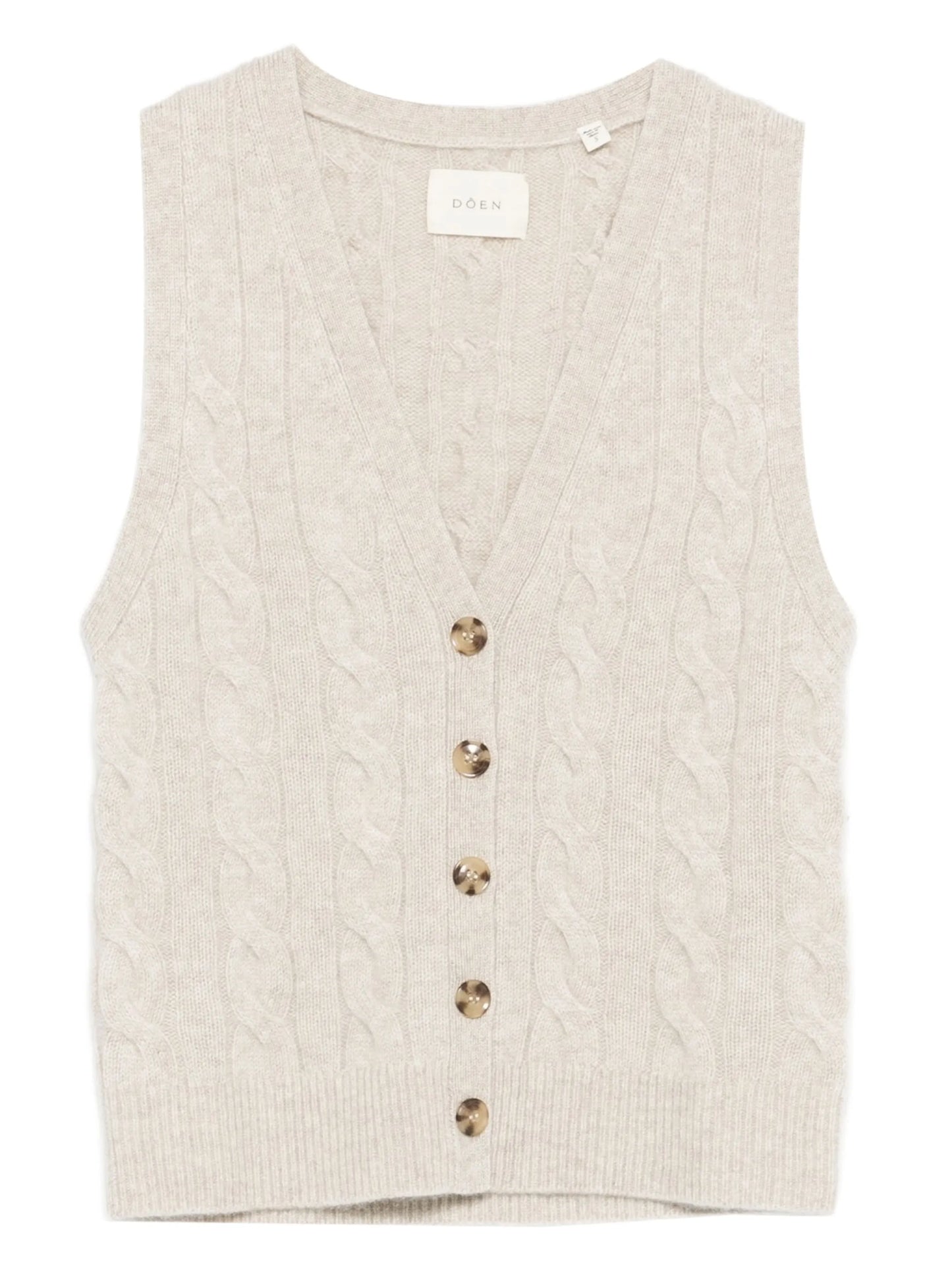 cable-knit button vest