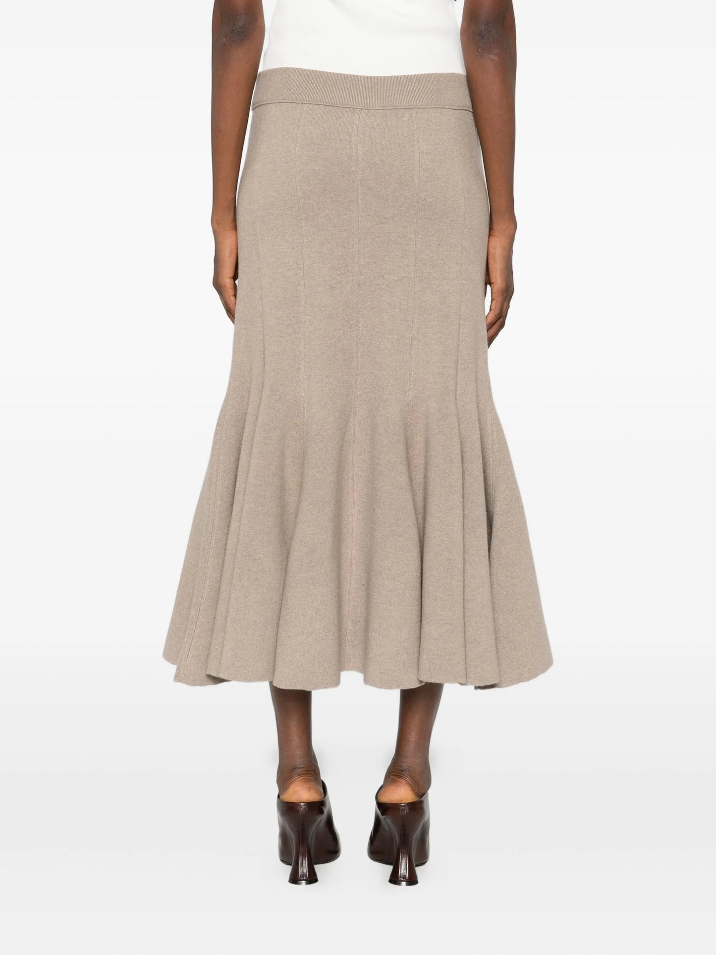 peplum-hem midi skirt